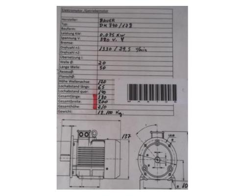 Getriebemotor 0,075 kW 29,5 U/min von Bauer – DK740/178 - Bild 5