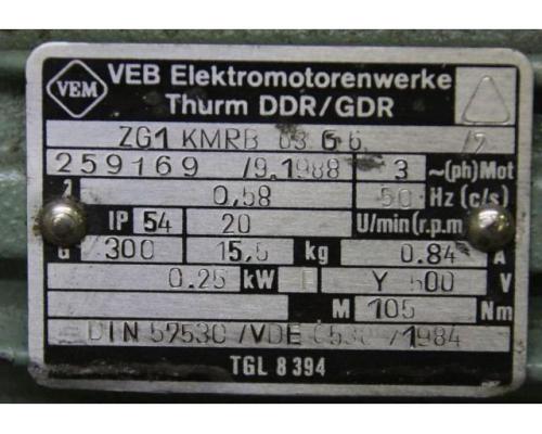 Getriebemotor 0,25 kW 20 U/min von VEM – ZG1 KMRB63G6 - Bild 4