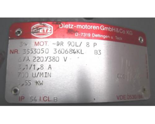 Elektromotor 0,55 kW 700 U/min von Dietz – DR90L/8P - Bild 4