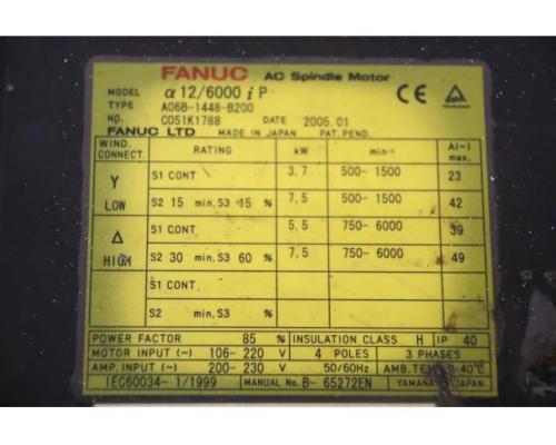 Spindelmotor von Fanuc Santenberg – A06B-1448-B200 GTC S 2 - Bild 4