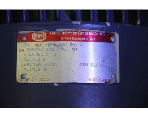 Elektromotor 1,0/1,8 kW 690 /1420 U/min von Dietz – DR100LB/ 8-4 Q - Bild 10