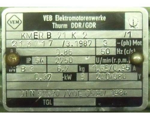 Elektromotor 0,37 kW 2750 U/min von VEB – KMERB71K2 - Bild 4