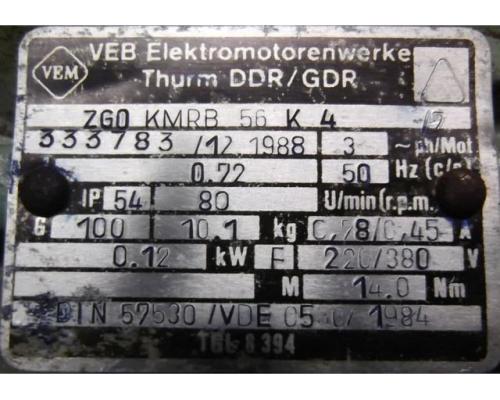 Getriebemotor 0,12 kW 80 U/min von VEB – ZGOKMRB56K4 - Bild 4