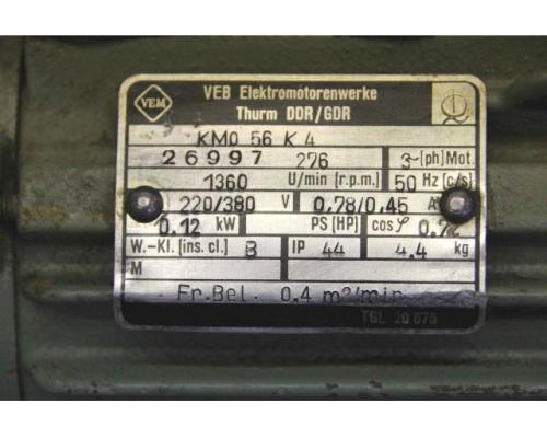 Elektromotor 0,12 kW 1360 U/min von VEM – KMO 56 K 4 - Bild 4