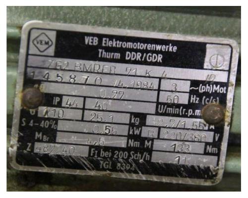 Getriebemotor 0,55 kW 40 U/min von VEB – ZG2 BMREB 71 K 4 - Bild 8