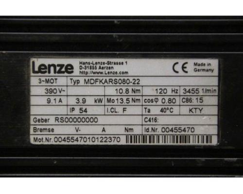 Servomotor 3,9 kW 197,4 U/min von Lenze – MDFKARS080-22 - Bild 4