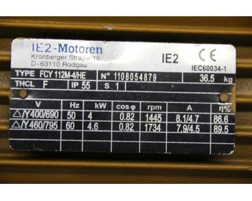 Elektromotor 4 kW 1445 U/min von IE2-Motoren – FCY 112M-4/HE - Bild 4