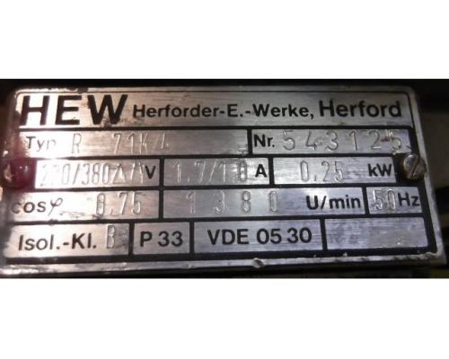 Elektromotor 0,25 kW 1380 U/min von HEW – R71K/4 - Bild 4