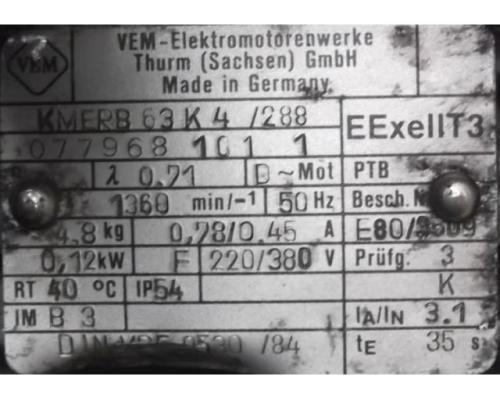 Elektromotor 0,12 kW 1360 U/min von VEM – KMERB63K4/288 - Bild 4