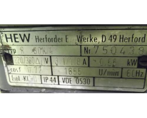 Elektromotor 0,55 kW 1655 U/min von HEW – R 80K/4 - Bild 8