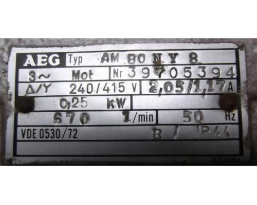 Elektromotor 0,25 kW 670 U/min von AEG – AM80NY8 - Bild 8