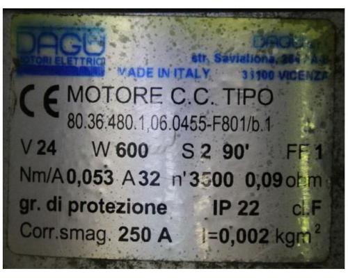 Getriebemotor 24 V für Gansow Scheuersaugmaschine von Dagu – 80.36.480.1,06.0455-F801/b.1 - Bild 4