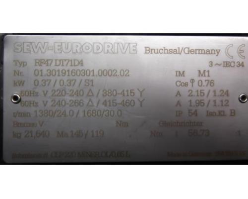 Elektromotor 0,37 kW 1380 U/min von SEW Eurodrive – RF47DT71D4 - Bild 4