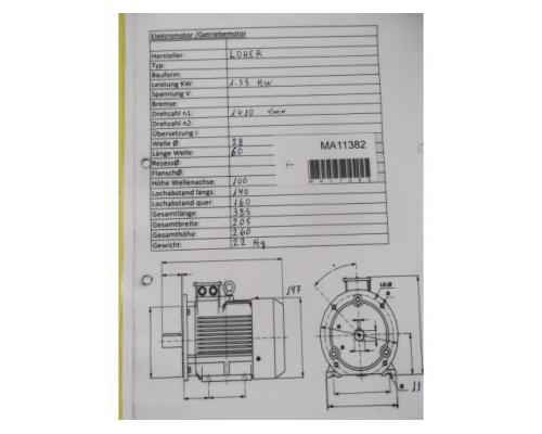 Elektromotor 1,35 kW 1410 U/min von Loher – ENCV-100LB-04A - Bild 6