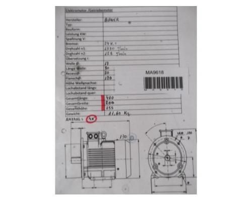 Getriebemotor 0,18 kW 128 U/min von Bauer – G062-20/DK64-163L - Bild 12