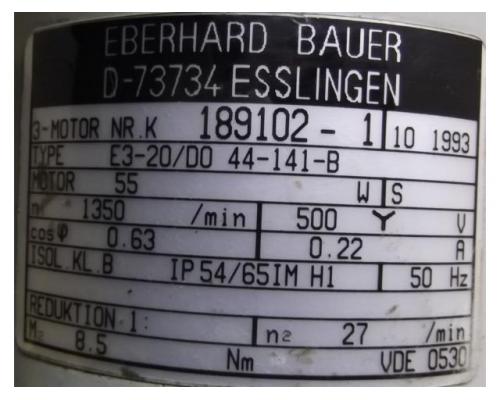 Getriebemotor 0,055 kW 27 U/min von Bauer – E3-20/DO44-141B - Bild 4