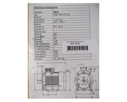 Getriebemotor 0,37 kW 80 U/min von VEM – ZG0KMR63G4 - Bild 5