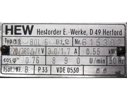 Getriebemotor 0,55 kW 56 U/min von HEW – G1-80L/6-B1.2 - Bild 4