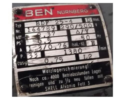 Getriebemotor 0,37 kW 117 U/min von BEN – BDF25-4 - Bild 5