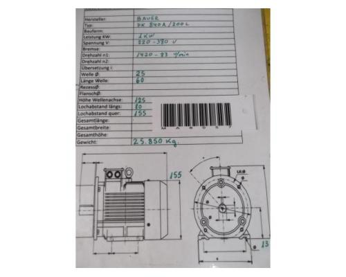 Getriebemotor 0,75 kW 83 U/min von Bauer – DK840A/200L - Bild 5