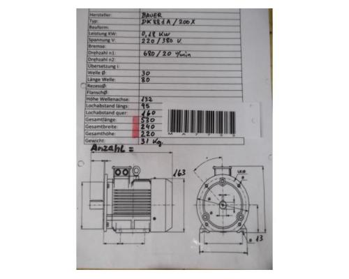 Getriebemotor 0,18 kW 20 U/min von Bauer – DK881A/200X - Bild 5