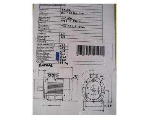 Getriebemotor 1,1 kW 21,5 U/min von Bauer – DK963HZ/241 - Bild 5