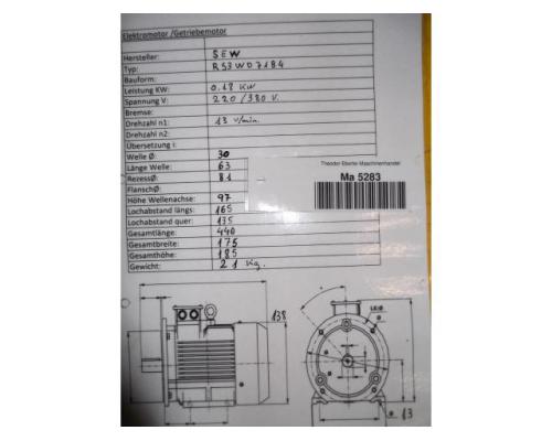 Getriebemotor 0,18 kW 13 U/min von SEW Eurodrive – P53WD71B4 - Bild 7