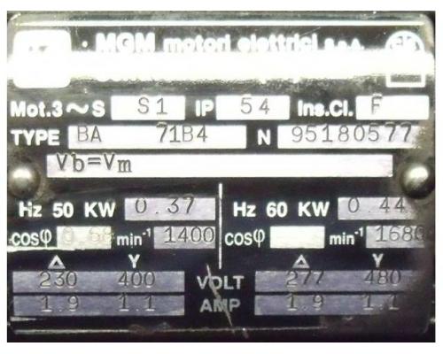 Elektromotor 0,37 kW 1400 U/min von MGM – BA71B4 - Bild 4