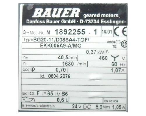 Getriebemotor 0,37 kW 33 U/min von BAUER – BG20-11 - Bild 4
