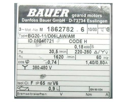 Getriebemotor 0,18 kW 25 U/min von BAUER – BG20-11 - Bild 3