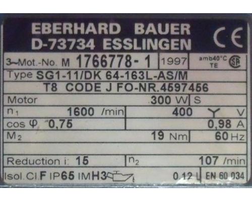 Getriebemotor 0,3 kW 89 U/min von BAUER – SG1-11/DK 64-163L-AS/M - Bild 4
