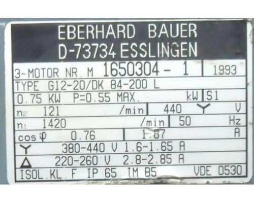 Getriebemotor 0,75 kW 121 U/min von BAUER – G12-20/DK 84-200 L - Bild 4