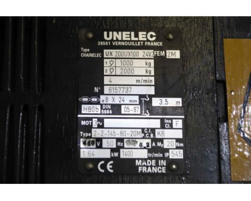 Kettenzug mit Fahrwerk 1000 kg von Unelec – UX 200UX100 24V2 - Bild 4