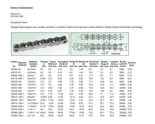 Säurefeste Rollenkette von Witra – 16B-1 SS X – (1″ x 17,02 mm) - Bild 6