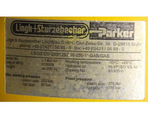 Hydraulikzylinder Hub 495 mm von Lingk & Sturzebecher – LS-DZ-DD-220/125-496-250-1″-GAB/GAS - Bild 5