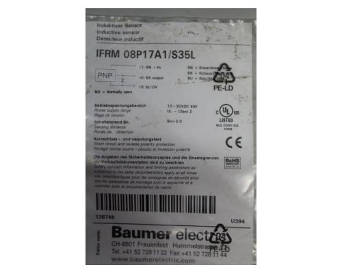 Induktiver Sensor von Baumer – IFRM08P17A1/S35L - Bild 3