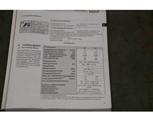 Frequenzumrichter 0,37 kW von KEB – Combivert F4 05.F4.SOC-1220/ - Bild 9