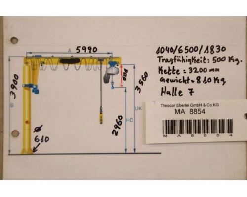 Säulenschwenkkran Ausleger 5,99 m/500 kg von Vetter – M Hakenhöhe 2.960 mm - Bild 9