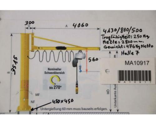 Säulenschwenkkran Ausleger 4,0 m/250 kg von DEMAG – LS Hakenhöhe 2500 mm - Bild 12