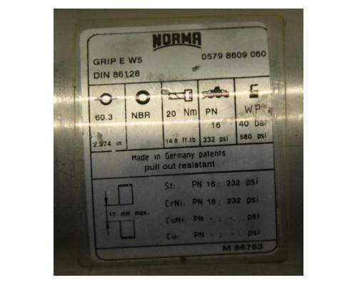 Edelstahl Kupplungen von Norma – GRIP E W5 60,3 - Bild 4