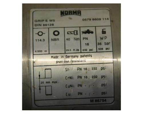 Edelstahl Kupplungen von Norma – GRIP E W5 114,3 - Bild 4