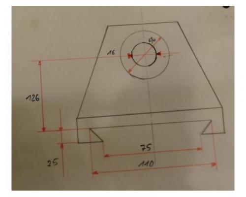 Gegenlager für Fräsmaschine von unbekannt – Bohrung 16/56 mm - Bild 5