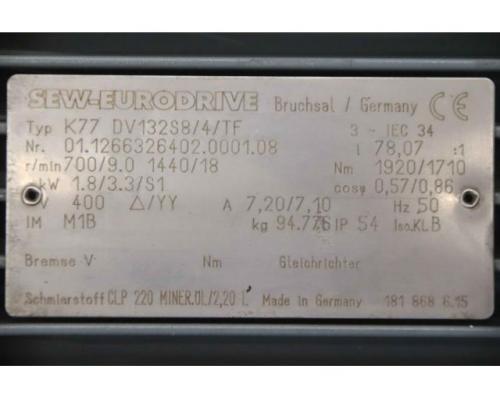 Getriebemotor 1,8/3,3 kW 9/18 U/min von SEW-Eurodrive – K77 DV132S8/4/TF - Bild 5