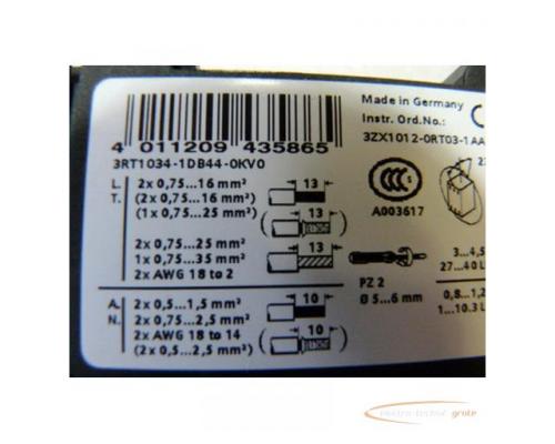 Siemens 3RT1034-1DB44-0KV0 Sirius Schütz + 3RH1921-1HA22 Hilfsschalterblock - Bild 2