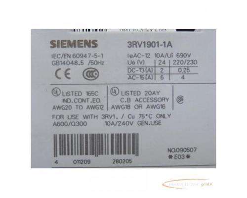 Siemens 3RV1021-0CA10 Leistungsschalter + 3RV1901-1A Hilfsschalter - Bild 2