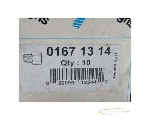 Legris 0167 13 14 gerader Gewindeadapter VPE 20 Stück aus Messing BSP M - NPT F 1 / 4 ungebraucht in - Bild 2