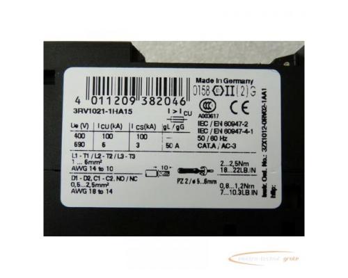 Siemens 3RV1021-1HA15 Sirius Leistungsschalter max 8A mit 3RV1901-1E Hilfsschalter - Bild 5