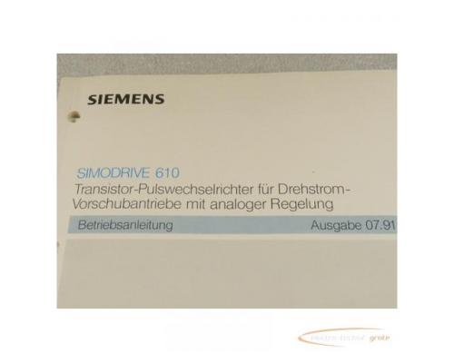 Siemens Simodrive 610 Transistor Pulswechselrichter für Drehstrom Vorschubantriebe mit analoger Rege - Bild 2