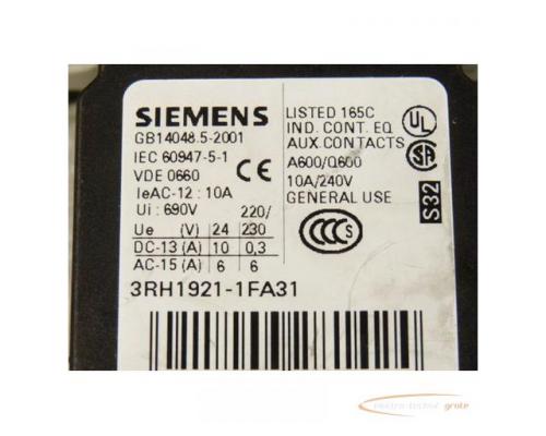 Siemens 3RT1024-1B Schütz DC 24V mit 3RH1921-1FA31 Hilfsschalterblock - Bild 4