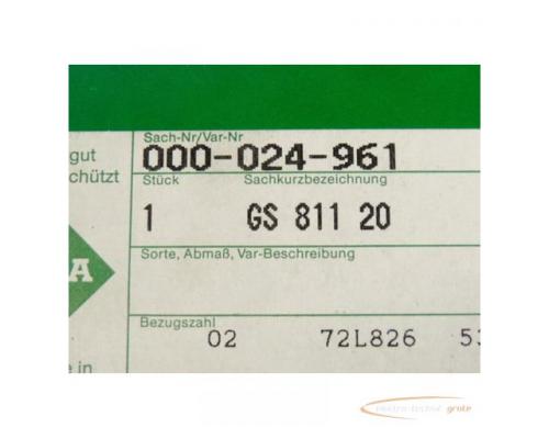 INA GS 811 20 Kugellager 000-024-961 - ungebraucht - in OVP - Bild 2